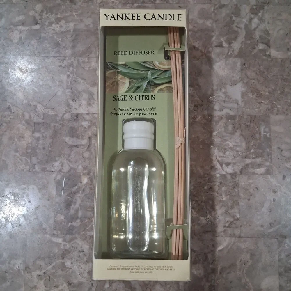New Yankee Candle Reed Diffuser – Sage & Citrus – 4 oz Home Fragrance Gift Set
